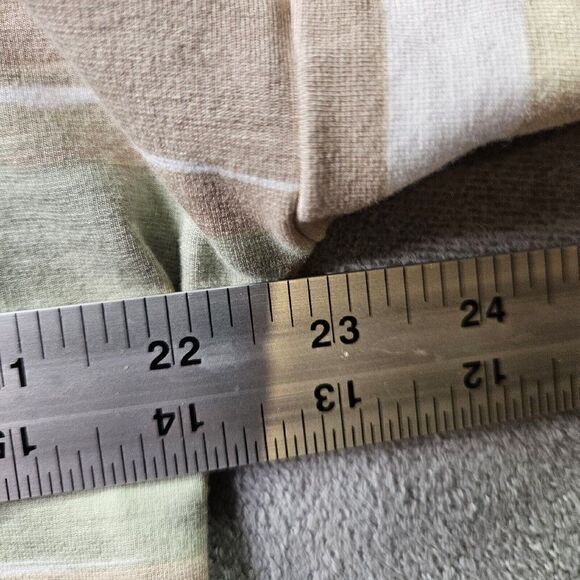 Chicos Cropped Blouse Womens Size 2 Brown Green Scoop Neck Short Sleeve Top - Picture 6 of 8